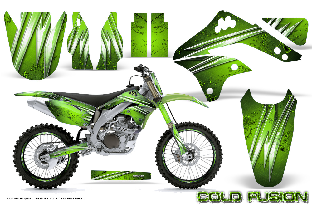 Kawasaki KX450F 06 08 Graphics Kit Cold Fusion Green NP Rims